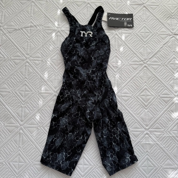 TYR Avictor Super Nova Open Back Tech Swimsuit Black and Gray Size 28, 29 - Picture 5 of 14